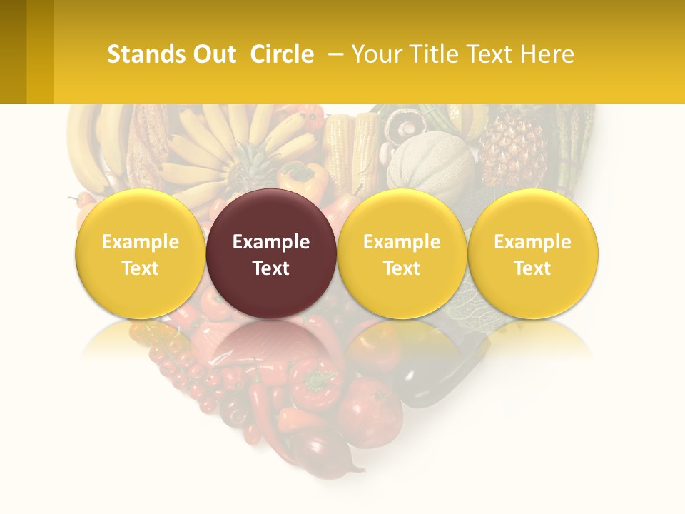A Heart Shaped Arrangement Of Fruits And Vegetables PowerPoint Template
