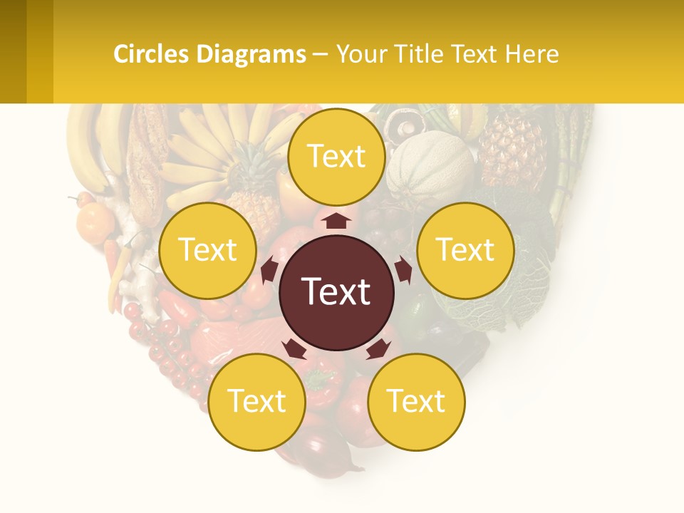 A Heart Shaped Arrangement Of Fruits And Vegetables PowerPoint Template