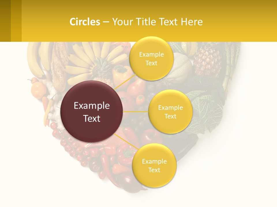 A Heart Shaped Arrangement Of Fruits And Vegetables PowerPoint Template