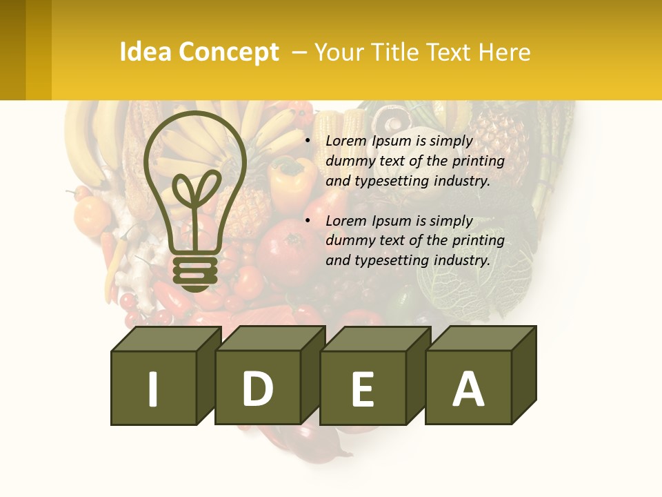 A Heart Shaped Arrangement Of Fruits And Vegetables PowerPoint Template