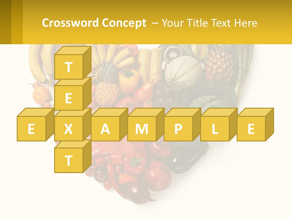 A Heart Shaped Arrangement Of Fruits And Vegetables PowerPoint Template