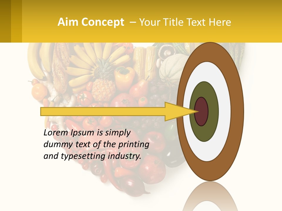 A Heart Shaped Arrangement Of Fruits And Vegetables PowerPoint Template