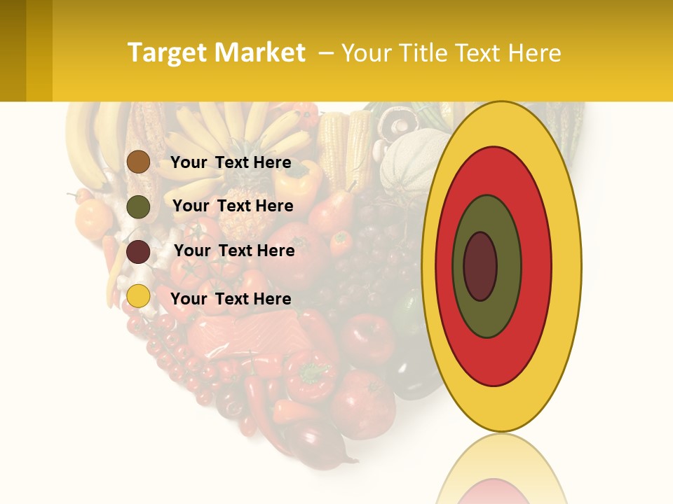 A Heart Shaped Arrangement Of Fruits And Vegetables PowerPoint Template
