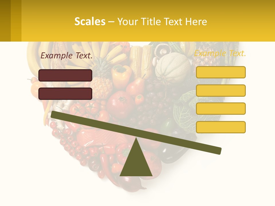 A Heart Shaped Arrangement Of Fruits And Vegetables PowerPoint Template