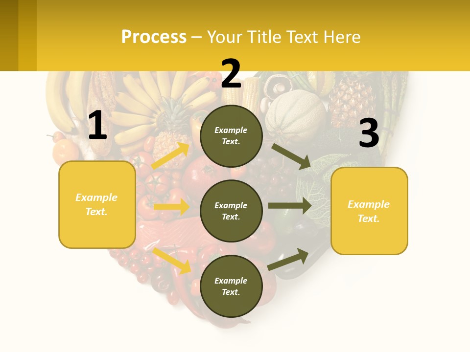 A Heart Shaped Arrangement Of Fruits And Vegetables PowerPoint Template
