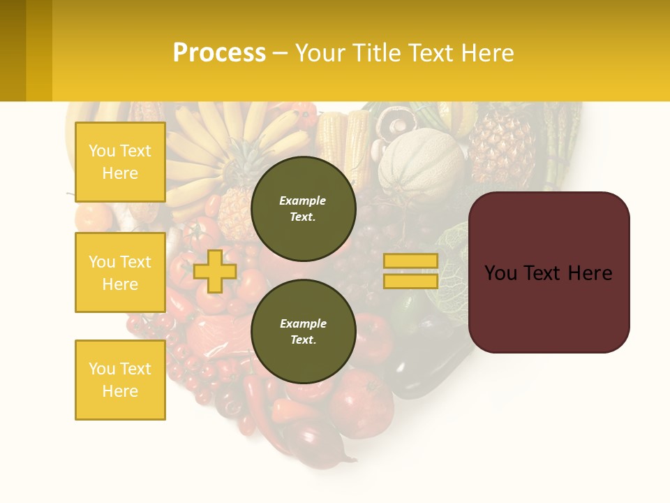 A Heart Shaped Arrangement Of Fruits And Vegetables PowerPoint Template