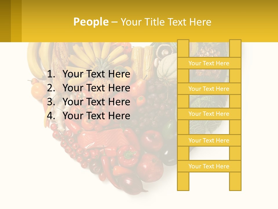 A Heart Shaped Arrangement Of Fruits And Vegetables PowerPoint Template
