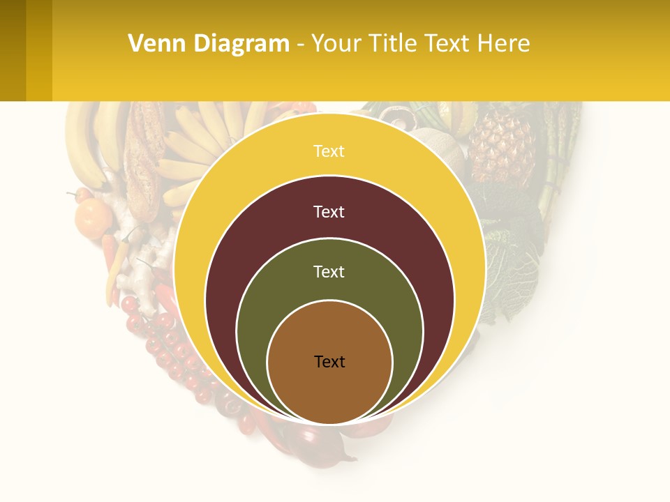 A Heart Shaped Arrangement Of Fruits And Vegetables PowerPoint Template