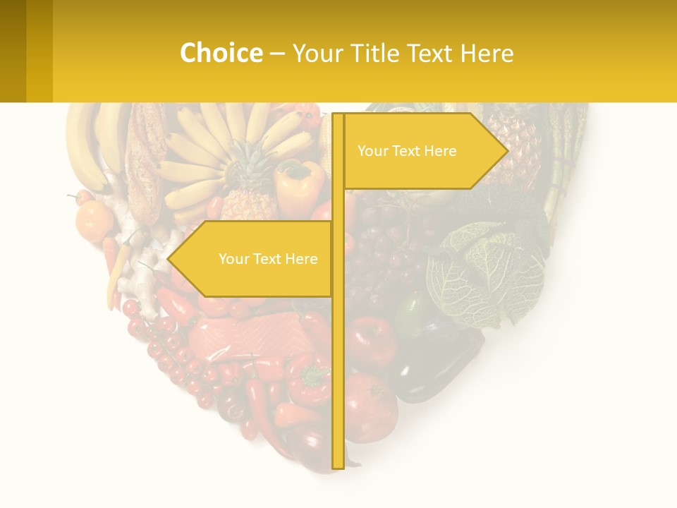 A Heart Shaped Arrangement Of Fruits And Vegetables PowerPoint Template