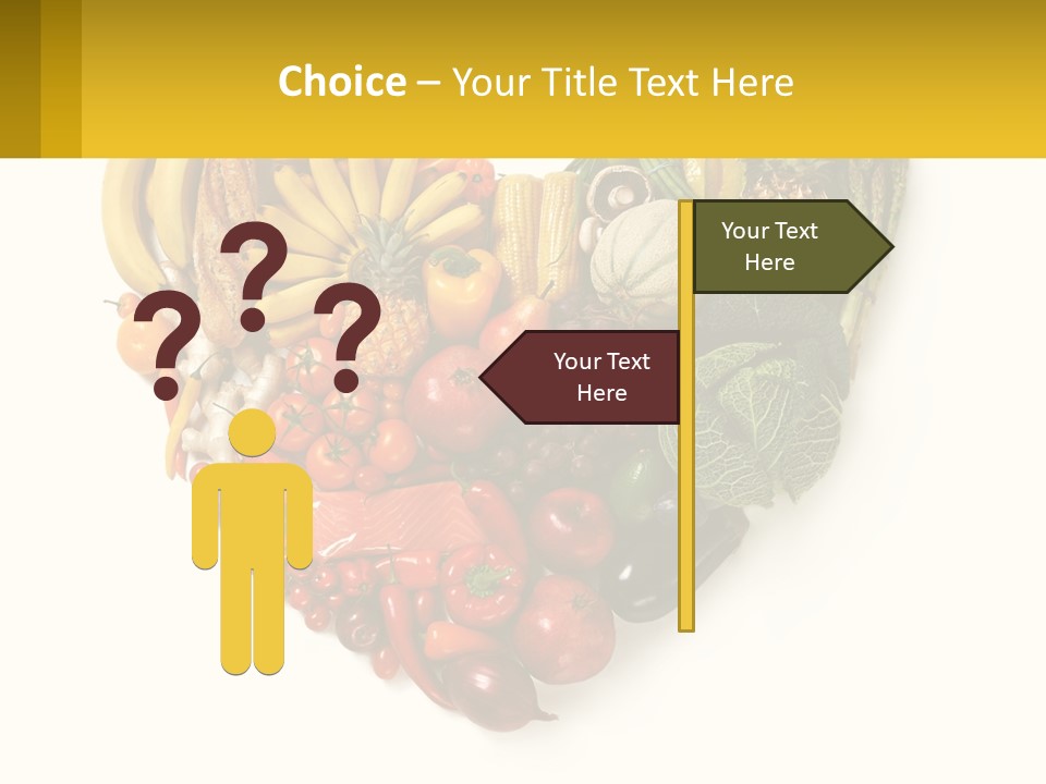 A Heart Shaped Arrangement Of Fruits And Vegetables PowerPoint Template