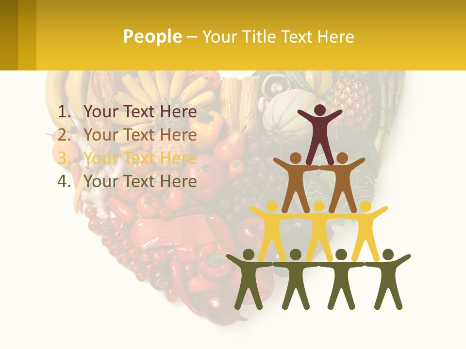 A Heart Shaped Arrangement Of Fruits And Vegetables PowerPoint Template