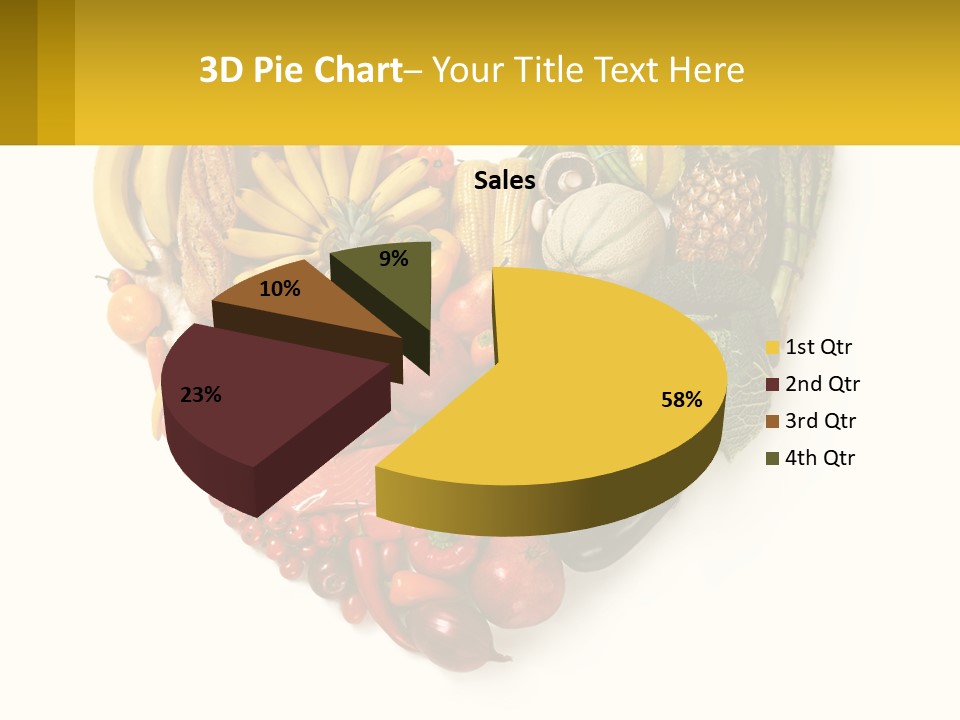 A Heart Shaped Arrangement Of Fruits And Vegetables PowerPoint Template