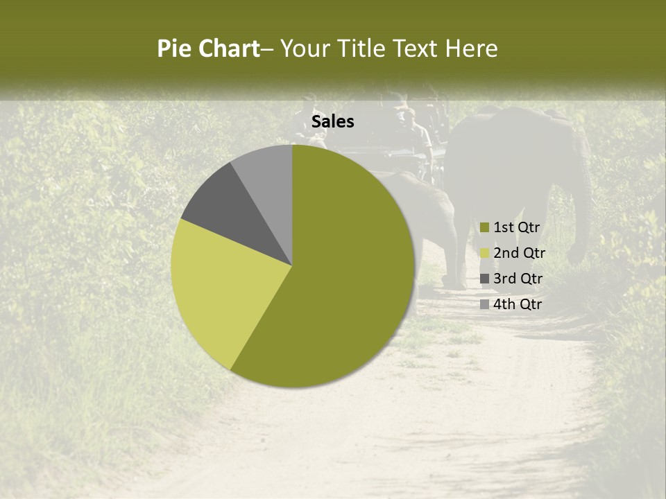 A Group Of Elephants Walking Down A Dirt Road PowerPoint Template