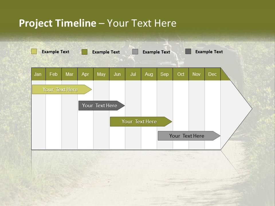 A Group Of Elephants Walking Down A Dirt Road PowerPoint Template