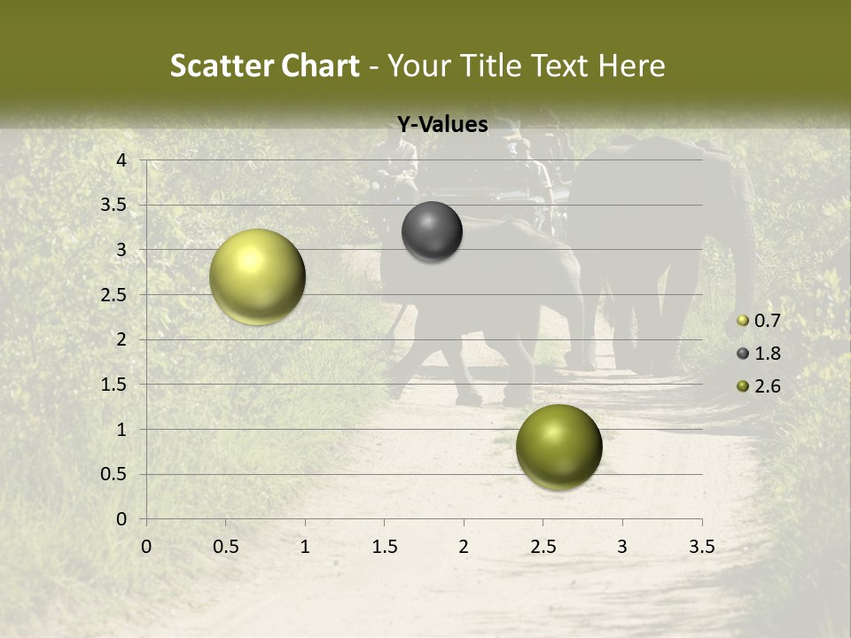 A Group Of Elephants Walking Down A Dirt Road PowerPoint Template