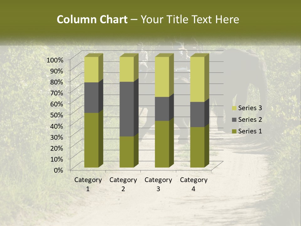 A Group Of Elephants Walking Down A Dirt Road PowerPoint Template