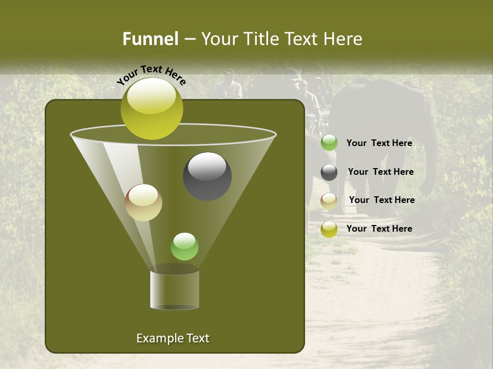 A Group Of Elephants Walking Down A Dirt Road PowerPoint Template