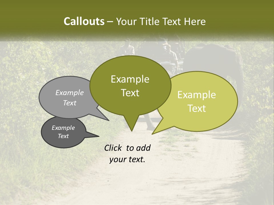 A Group Of Elephants Walking Down A Dirt Road PowerPoint Template