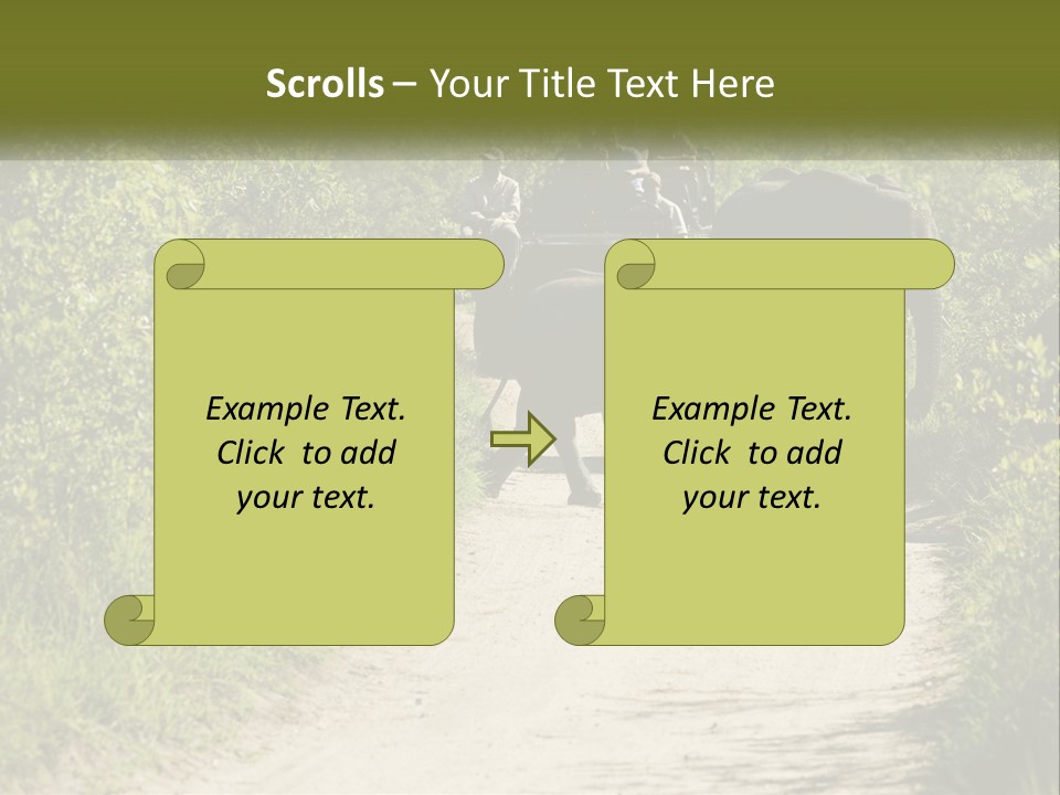 A Group Of Elephants Walking Down A Dirt Road PowerPoint Template