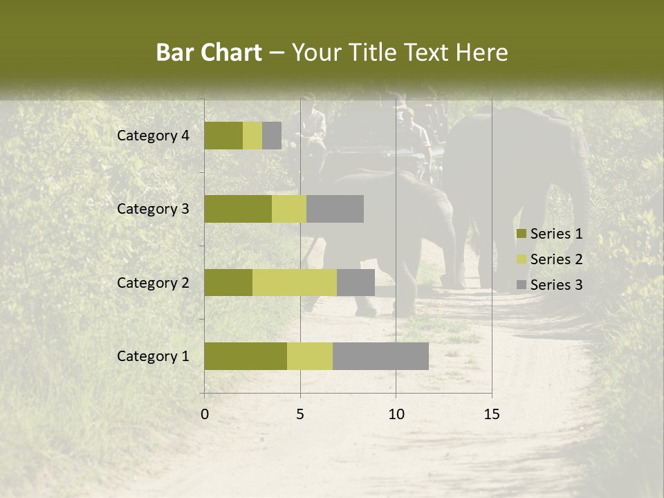 A Group Of Elephants Walking Down A Dirt Road PowerPoint Template