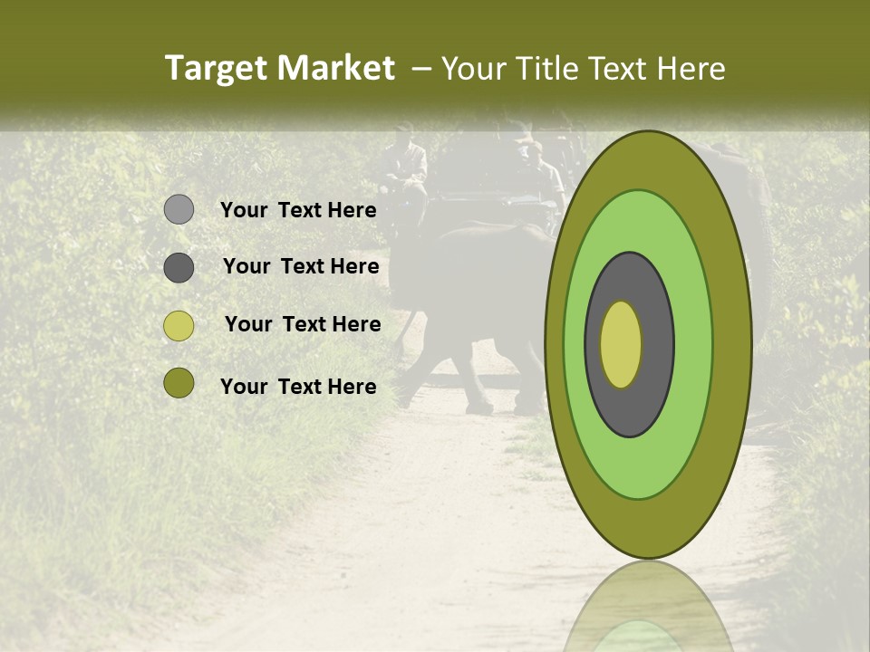 A Group Of Elephants Walking Down A Dirt Road PowerPoint Template