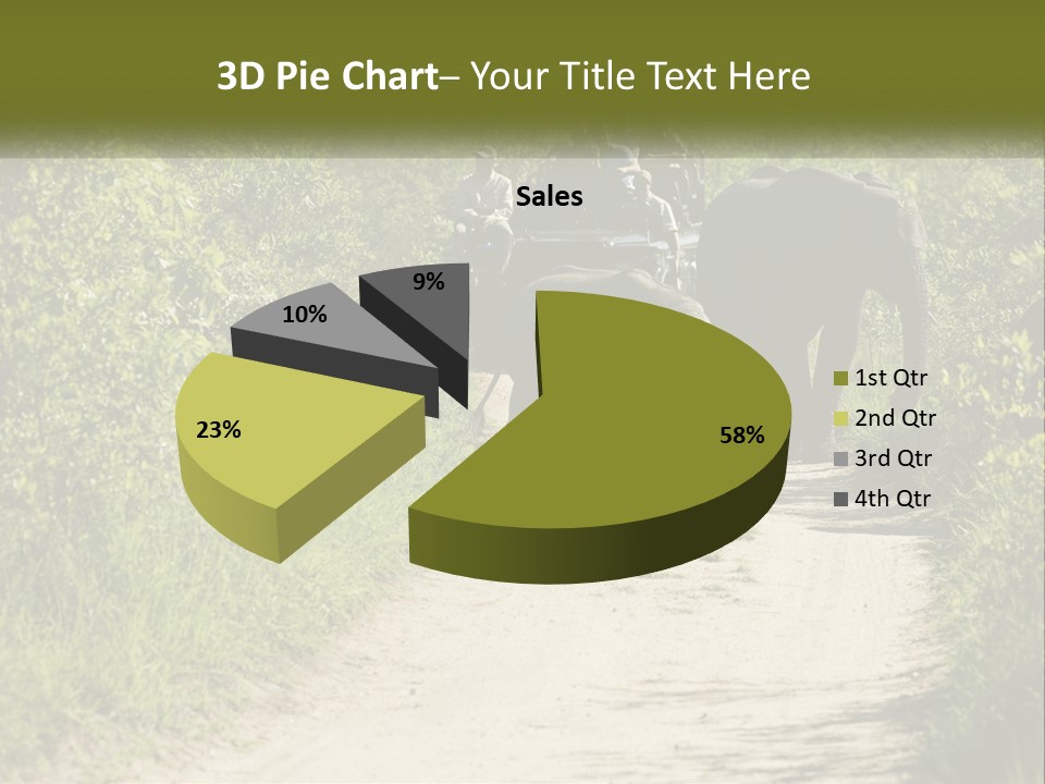 A Group Of Elephants Walking Down A Dirt Road PowerPoint Template