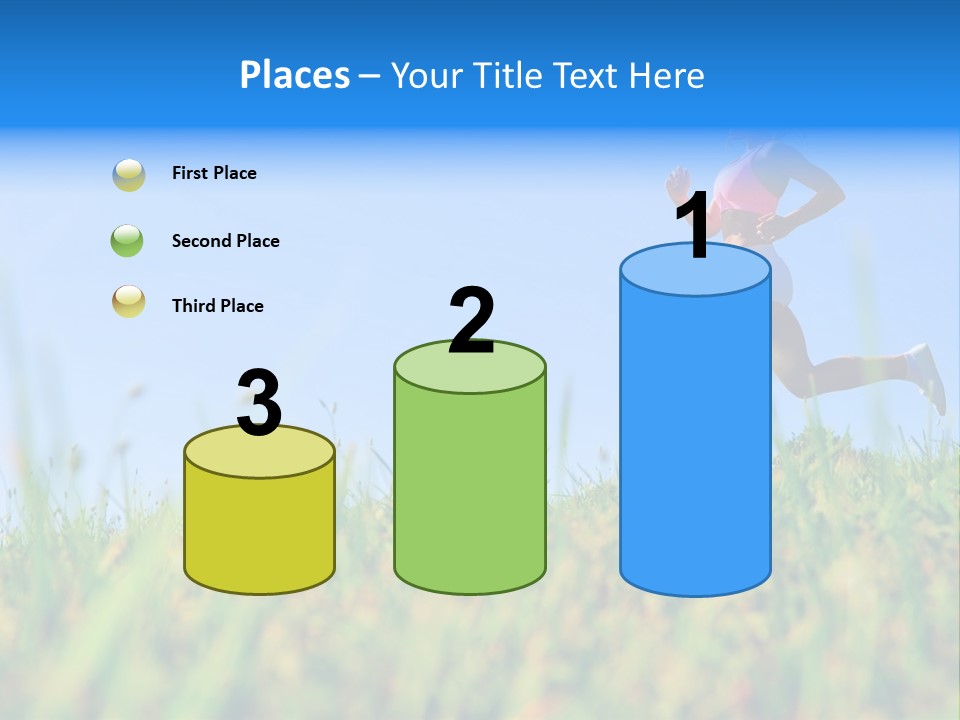 A Woman Running In The Grass Powerpoint Template PowerPoint Template