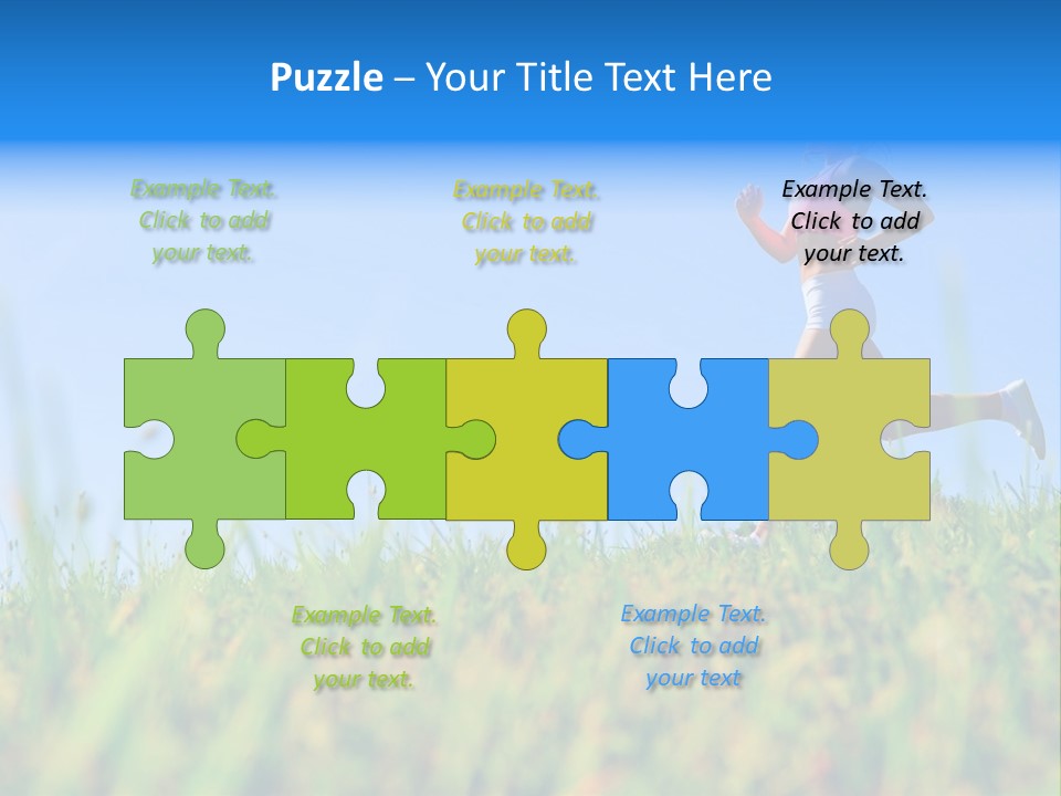 A Woman Running In The Grass Powerpoint Template PowerPoint Template