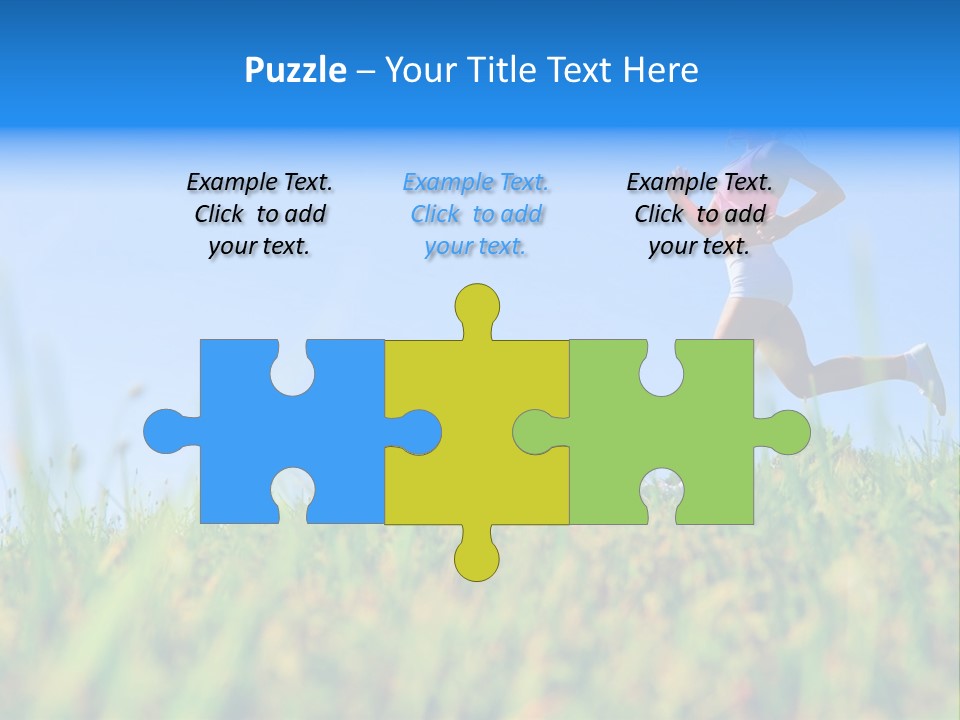 A Woman Running In The Grass Powerpoint Template PowerPoint Template