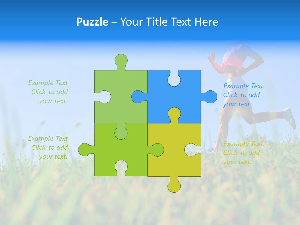 A Woman Running In The Grass Powerpoint Template PowerPoint Template