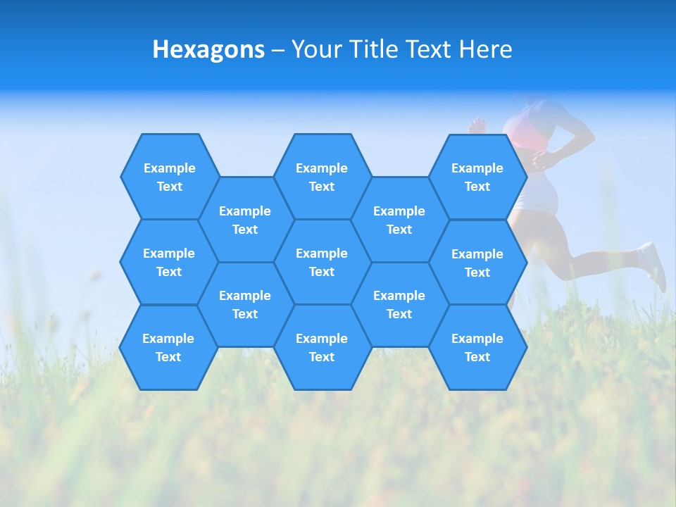 A Woman Running In The Grass Powerpoint Template PowerPoint Template