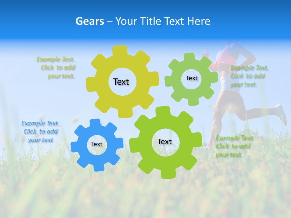 A Woman Running In The Grass Powerpoint Template PowerPoint Template