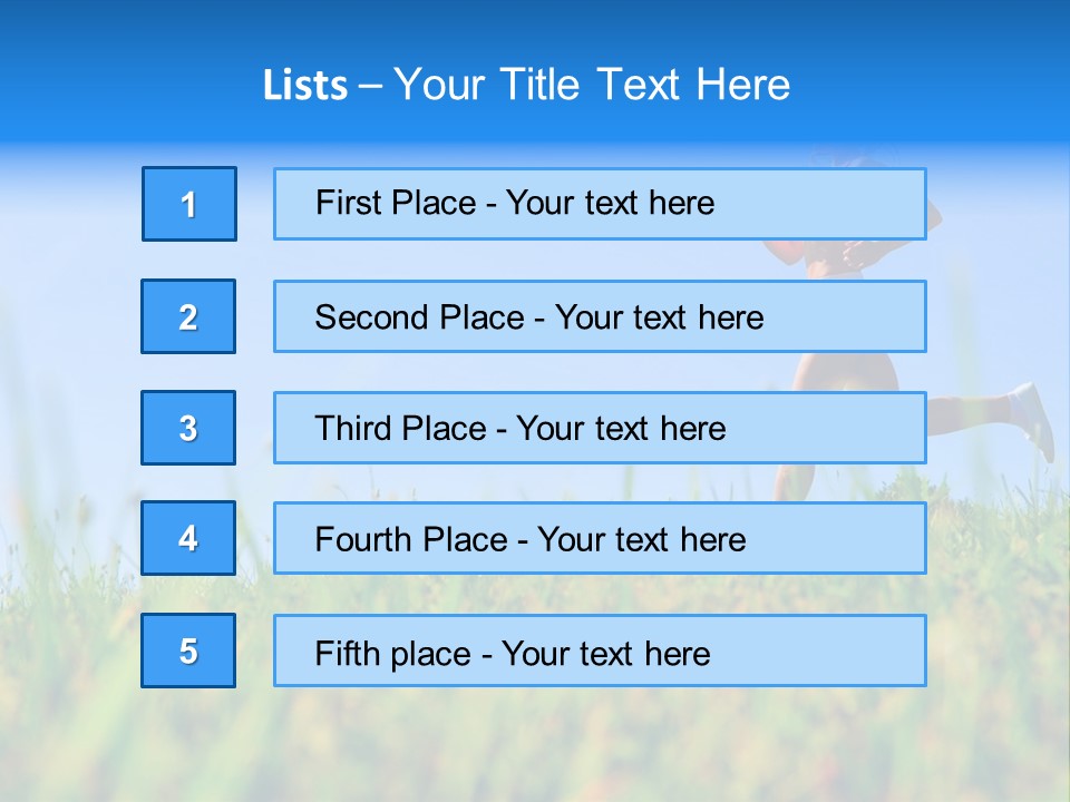 A Woman Running In The Grass Powerpoint Template PowerPoint Template
