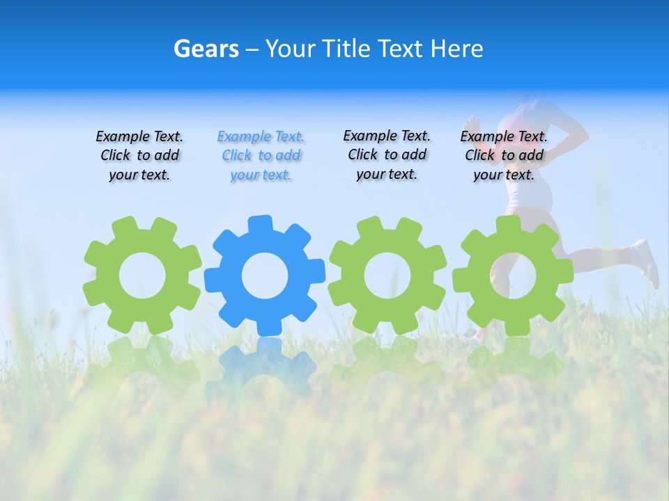 A Woman Running In The Grass Powerpoint Template PowerPoint Template