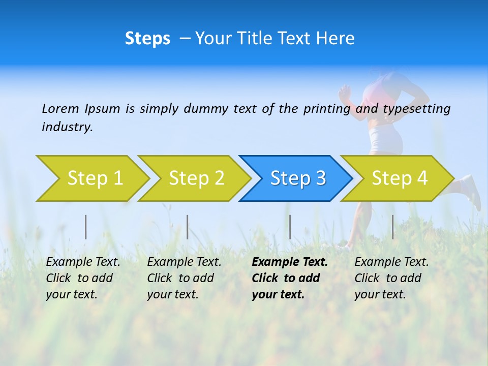 A Woman Running In The Grass Powerpoint Template PowerPoint Template