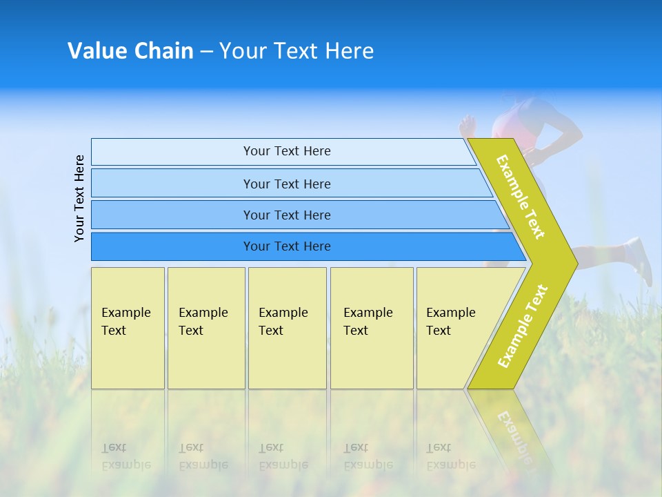 A Woman Running In The Grass Powerpoint Template PowerPoint Template
