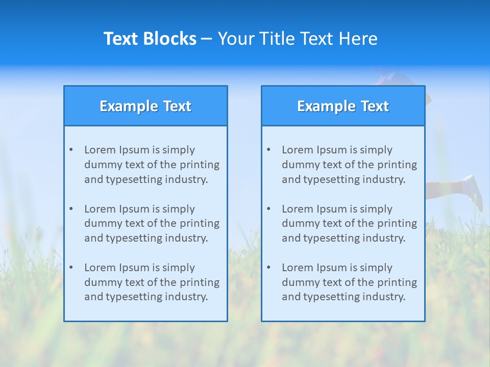 A Woman Running In The Grass Powerpoint Template PowerPoint Template