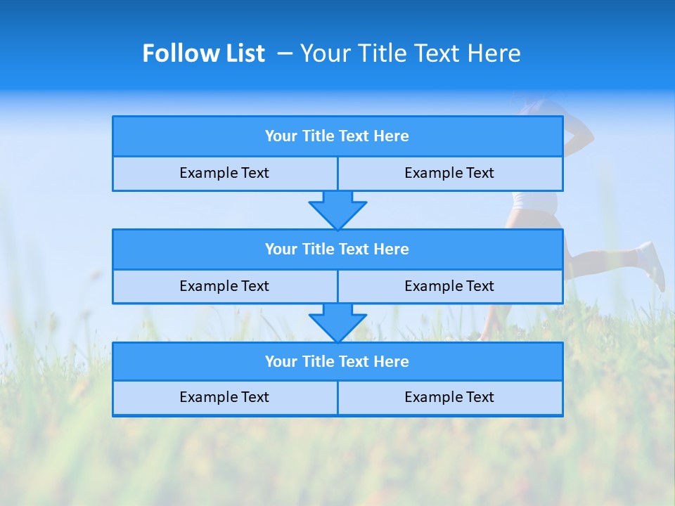 A Woman Running In The Grass Powerpoint Template PowerPoint Template