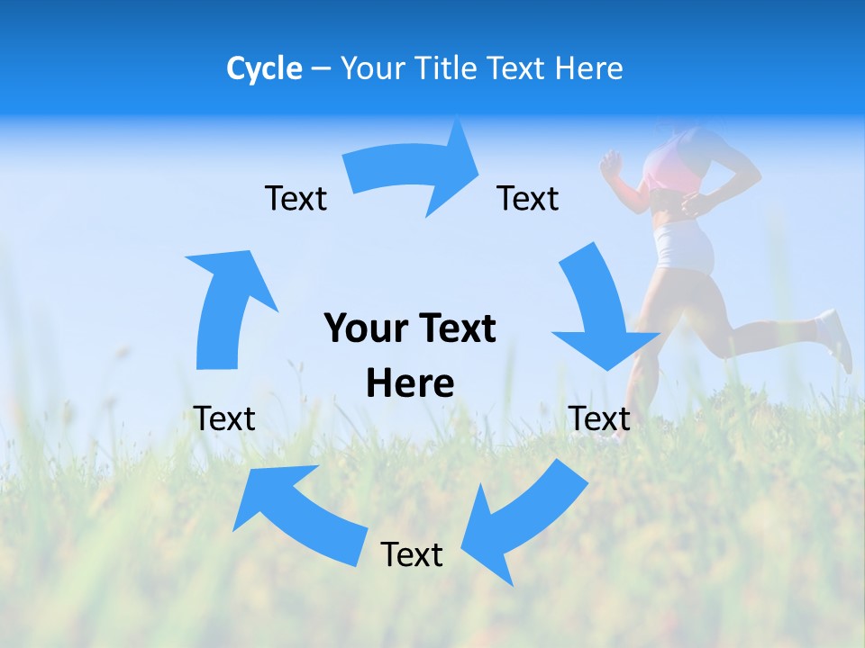 A Woman Running In The Grass Powerpoint Template PowerPoint Template