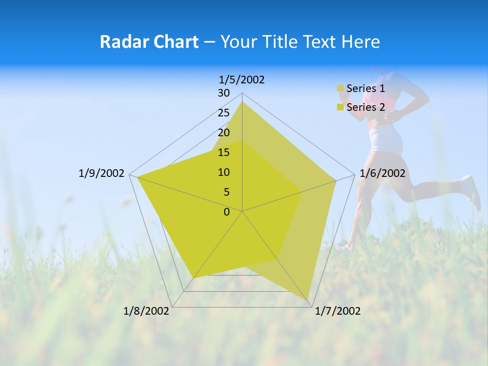 A Woman Running In The Grass Powerpoint Template PowerPoint Template