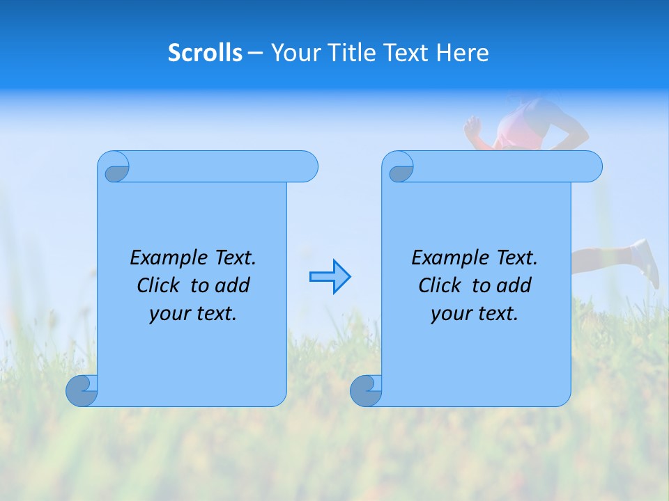 A Woman Running In The Grass Powerpoint Template PowerPoint Template