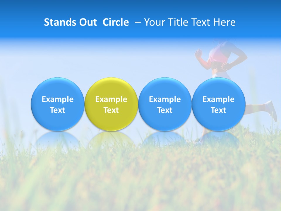 A Woman Running In The Grass Powerpoint Template PowerPoint Template