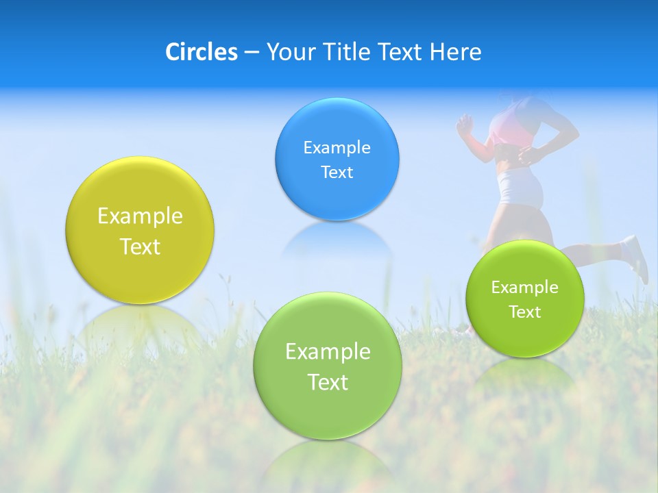 A Woman Running In The Grass Powerpoint Template PowerPoint Template