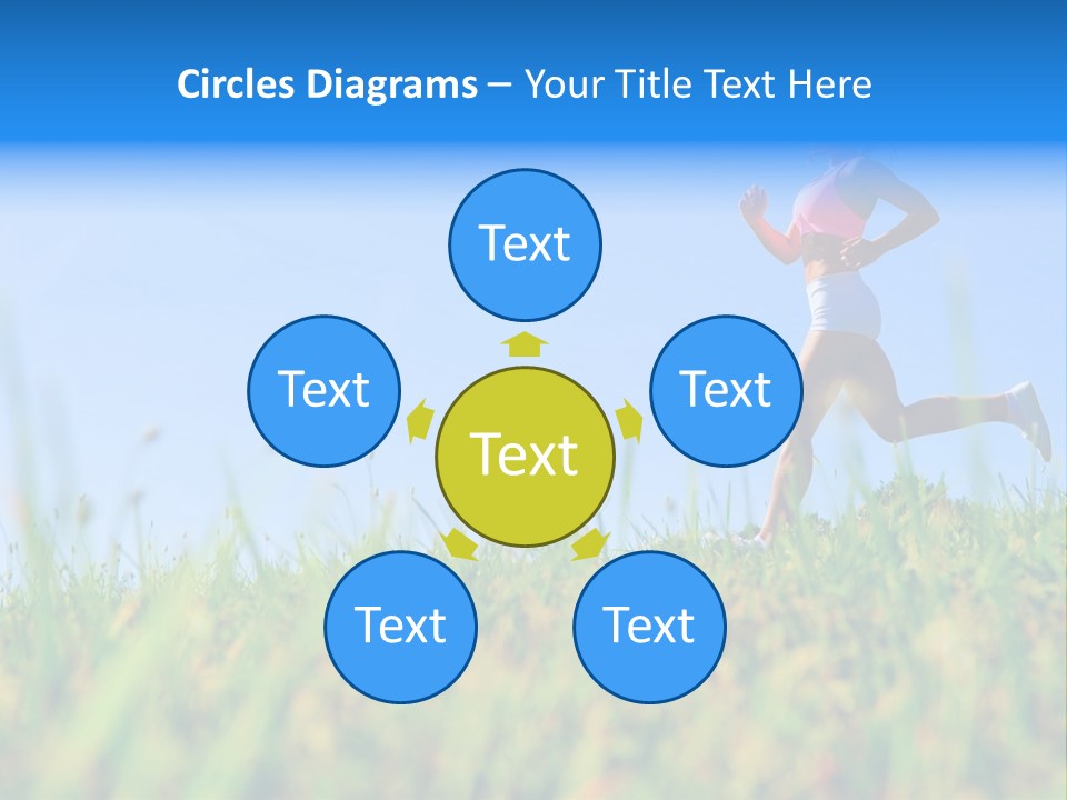 A Woman Running In The Grass Powerpoint Template PowerPoint Template