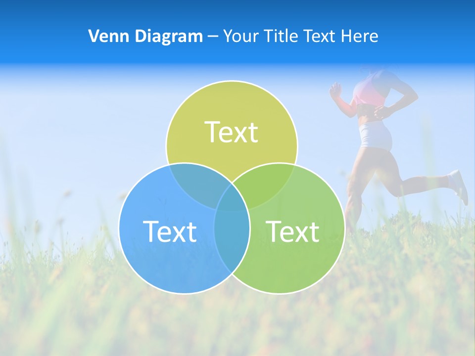 A Woman Running In The Grass Powerpoint Template PowerPoint Template