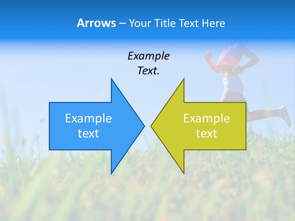 A Woman Running In The Grass Powerpoint Template PowerPoint Template