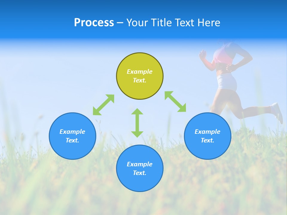 A Woman Running In The Grass Powerpoint Template PowerPoint Template
