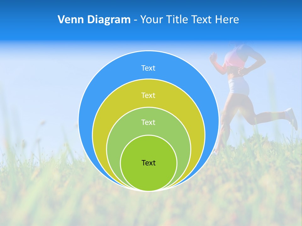 A Woman Running In The Grass Powerpoint Template PowerPoint Template