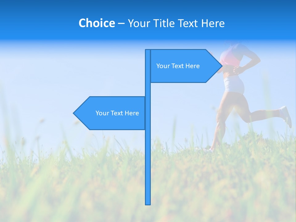 A Woman Running In The Grass Powerpoint Template PowerPoint Template