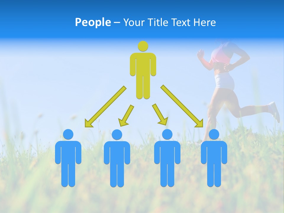 A Woman Running In The Grass Powerpoint Template PowerPoint Template